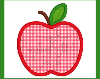 Motif de broderie machine Apple Applique, point bourdon, fichier de rentrée scolaire, téléchargement numérique