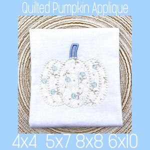 Vintage Quilted Pumpkin Machine Embroidery Design (Instant Download)