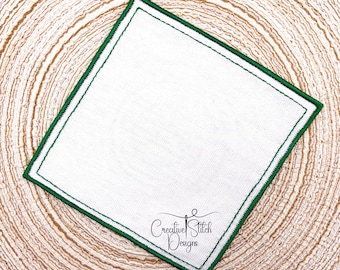 In the Hoop 5 inch cocktail napkin Machine Embroidery Design