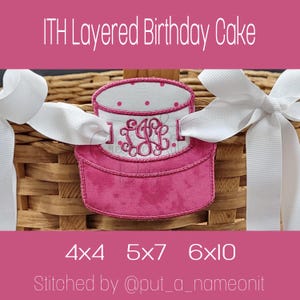 In the Hoop Birthday Cake Banner Machine Embroidery Design for Babies or Toddlers Boy or Girl by Creative Stitch Designs