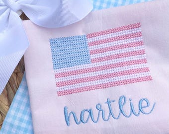 Motif de broderie Machine drapeau américain au point de croix, fichier en téléchargement numérique, 3 pouces, 4 pouces, 5 pouces