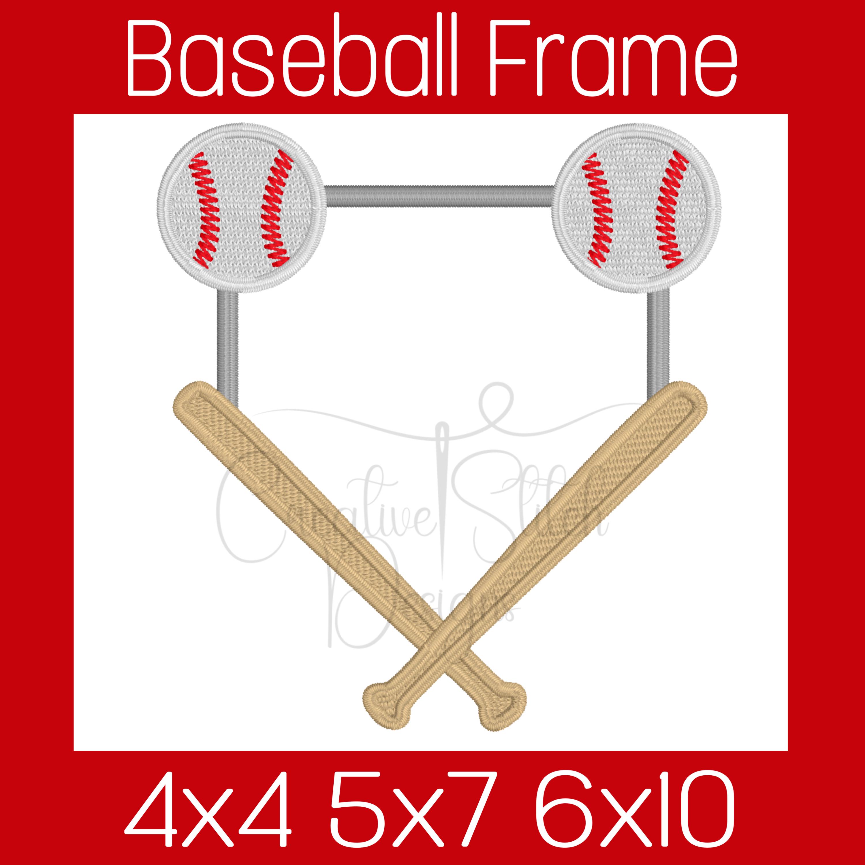 Baseball Frame Embroidery Design: Sports Initial Monogram (digital ...
