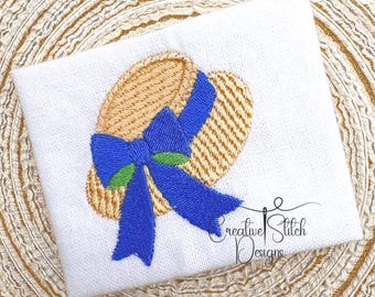 Mini chapeau d'été avec motif de broderie machine noeud, Mini point de remplissage, téléchargement numérique, conception de choses préférées
