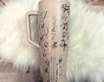 Engraved Brumate Era Tumbler: Magnolia Flower Design, Personalized 40 oz