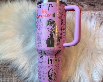 Engraved Stanley Tumbler in Amethyst: 40oz Etched Stainless Steel Quencher
