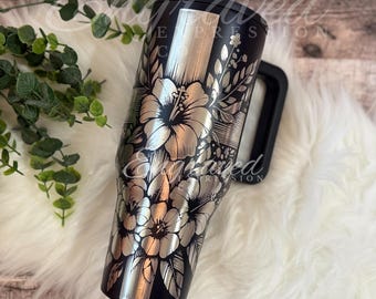Black HydroJug Traveler 40oz Engraved Bible Verse Tumbler, Jeremiah 29:11 Floral Cross Cup, Custom Scripture Gift for Christian Women