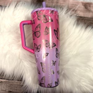 Copo Brumate Era Algodão Doce Gravado BRuMATE Borboleta Copo Algodão Doce Gravado Edição Limitada BRuMATE Copo Era Personalizado Natureza