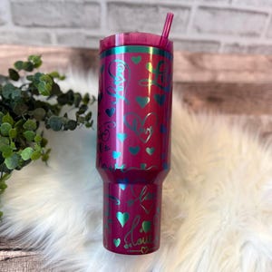 Engraved Stanley Tumbler Berry Truffle Laser Etched Valentines Limited Edition Stanley Quick Ship Valentines Day Gift Berry Truffle Stanley image 2