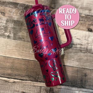 Engraved Stanley Quencher: Berry Truffle Love Theme - Ships Next Day