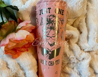 Engraved Brumate Era Tumbler: Book Lover Gift, Guava 40oz Cup