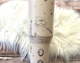 Voyageur HydroJug gravé paresseux crème, gobelet personnalisé paresseux 40 oz, tasse animal mignon, cadeau douillet pour elle