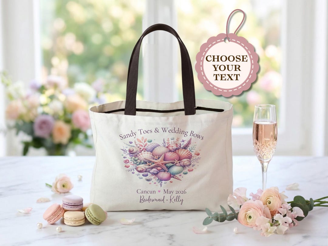 Personalized Bachelorette Tote Bag, Beach Wedding Bag, Sandy Toes ...
