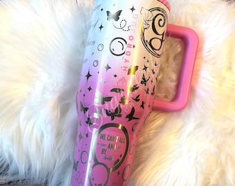 Candy Coated HydroJug Traveler 40oz Engraved Good Witch Tumbler, Pink Broadway Inspired Cup, Personalized Magical Gift for Her