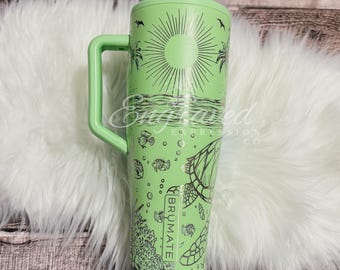 Engraved Brumate Era Tumbler: Kiwi Turtle Design, 40oz Leakproof Cup