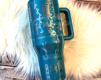 Gobelet d'étagère gravé Glacier HydroJug Traveler 40 oz, tasse pour amoureux des plantes, cadeau livresque personnalisé pour lecteurs et enseignants