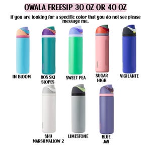 Engraved Owala Sleek Floral Water Bottle | Rose and Larkspur Flower Wrap | Personalized Owala Gift for Her | Custom Floral Owala Sway Bottle image 5