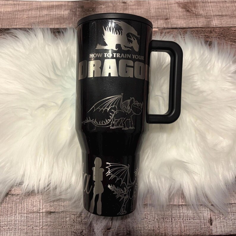 Spellbound HydroJug Traveler 40oz Engraved Dragon Tumbler, Personalized Fantasy Dragon Cup, Limited Edition Gift for Her or Him bild 2