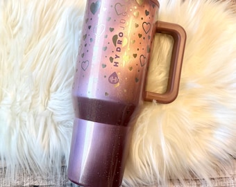 Laser Engraved HydroJug 40oz Dream Cateye | Personalized Pink Heart Tumbler | Limited Edition HydroJug Gift for Her | Kitchen Homeware