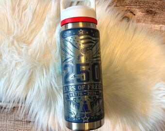 America 250 Engraved YETI Tumbler, USA 250th Anniversary Patriotic Cup, Limited Edition YETI Summer Anthem Gift