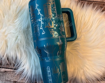 Laser Engraved HydroJug Traveler Glacier | Personalized Bookshelf Theme Bookish Tumbler | Laser HydroJug Houseplant | Kitchen Homeware