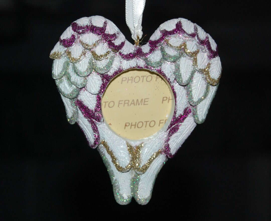 Purple, Gold and Green Angel Wings Frame Ornament - Etsy
