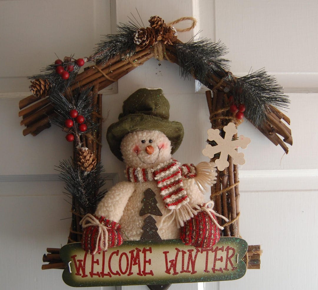 スノーマン　クリスマス　WELCOME WINTER Welcome Winter Snowman - Etsy