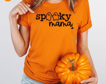 Spooky Mama Shirt, Halloween Shirt For Mother, Spooky Season Shirt, Halloween Mom Shirt Gift, Halloween Mama Tshirt, Gift For Her, Woman Tee