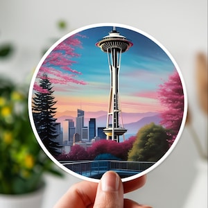 Seattle Skyline: Space Needle Vinyl Sticker Decal