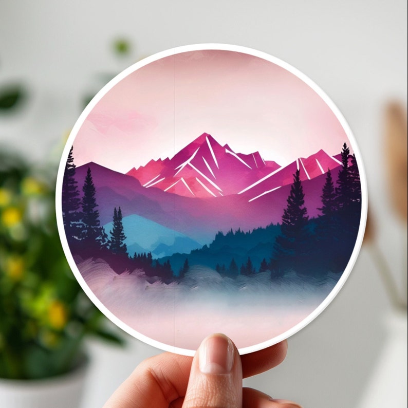 Vibrant Vector Mountain Vinyl Sticker Decal - Nature Scape - Etsy
