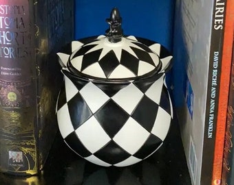 Black and White Checkered Jewelry Box - Large Jewelry Storage with Lid, European Jewelry Desk Decor