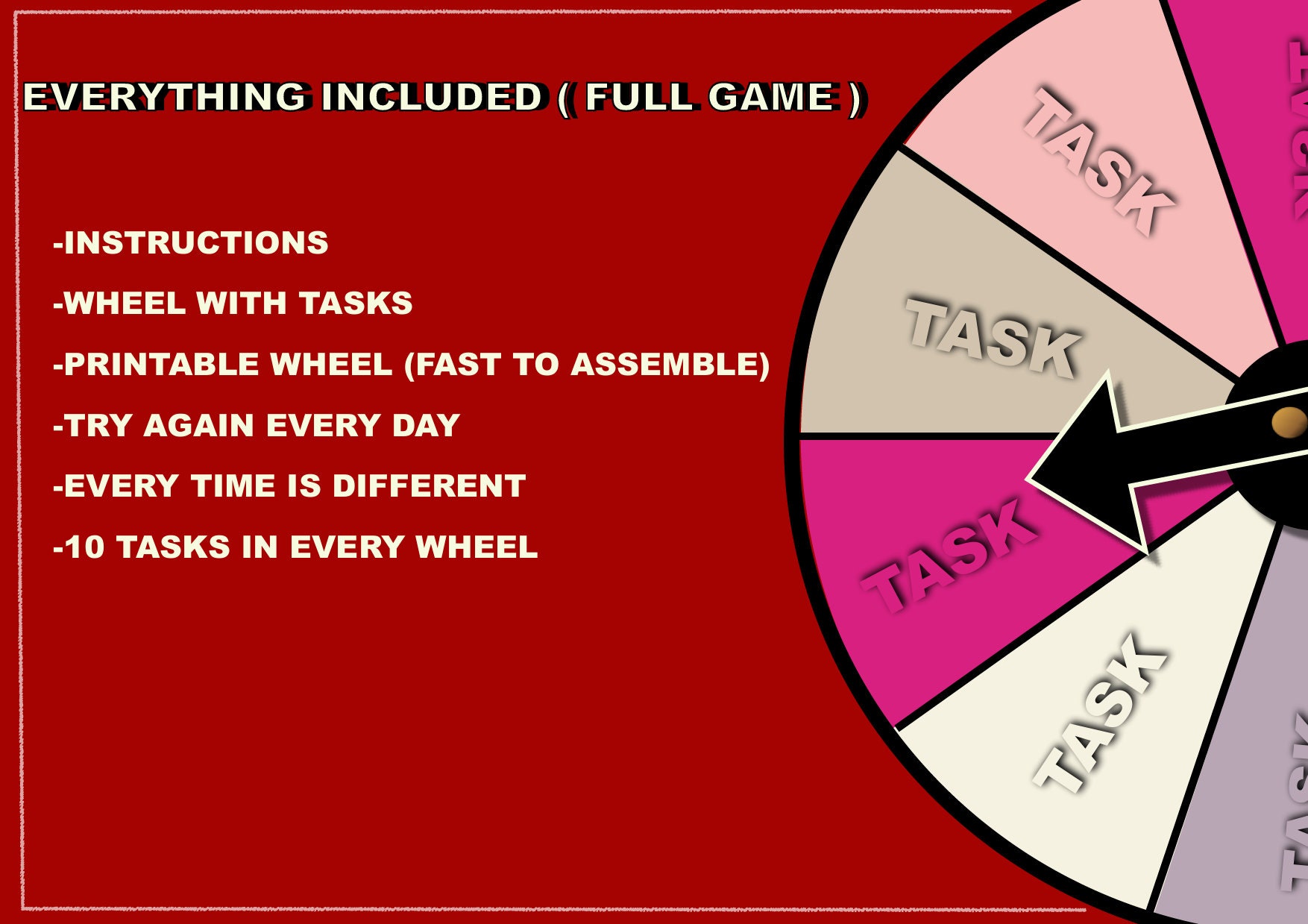 Chastity 10 TASKS Wheel Game - Etsy