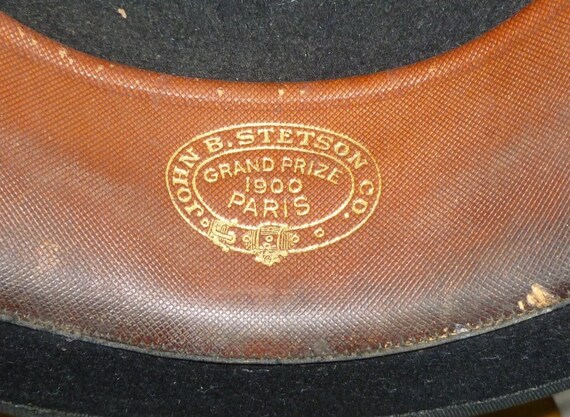 Antique Stetson bowling hat 1900 Paris Derby hat … - image 8
