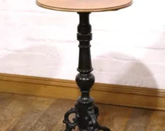 Antique Victorian Pedestal Wine Table - Occasional Side Table - Plant Stand