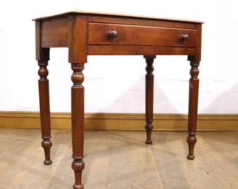 Antique Victorian Mahogany Desk - Console Side Table with Drawer