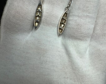 3.8g .925 Sterling Silver Boat Dangle/Drop Earrings(Pre Owned)