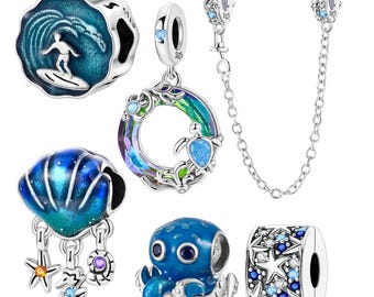 Silver Ocean Life Charms fits Pandora Bracelet 925 Sterling Silver Charm Jewellery gift for her BUY 3 GET 65% OFF
