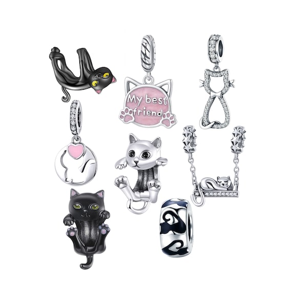 Ciondolo Piatto Per Cibo Gatti In Argento Sterling 925 | Forma Di Ciotola Per Gatti | Charm Da Gioiello | Fissaggio A Jump Ring - 3