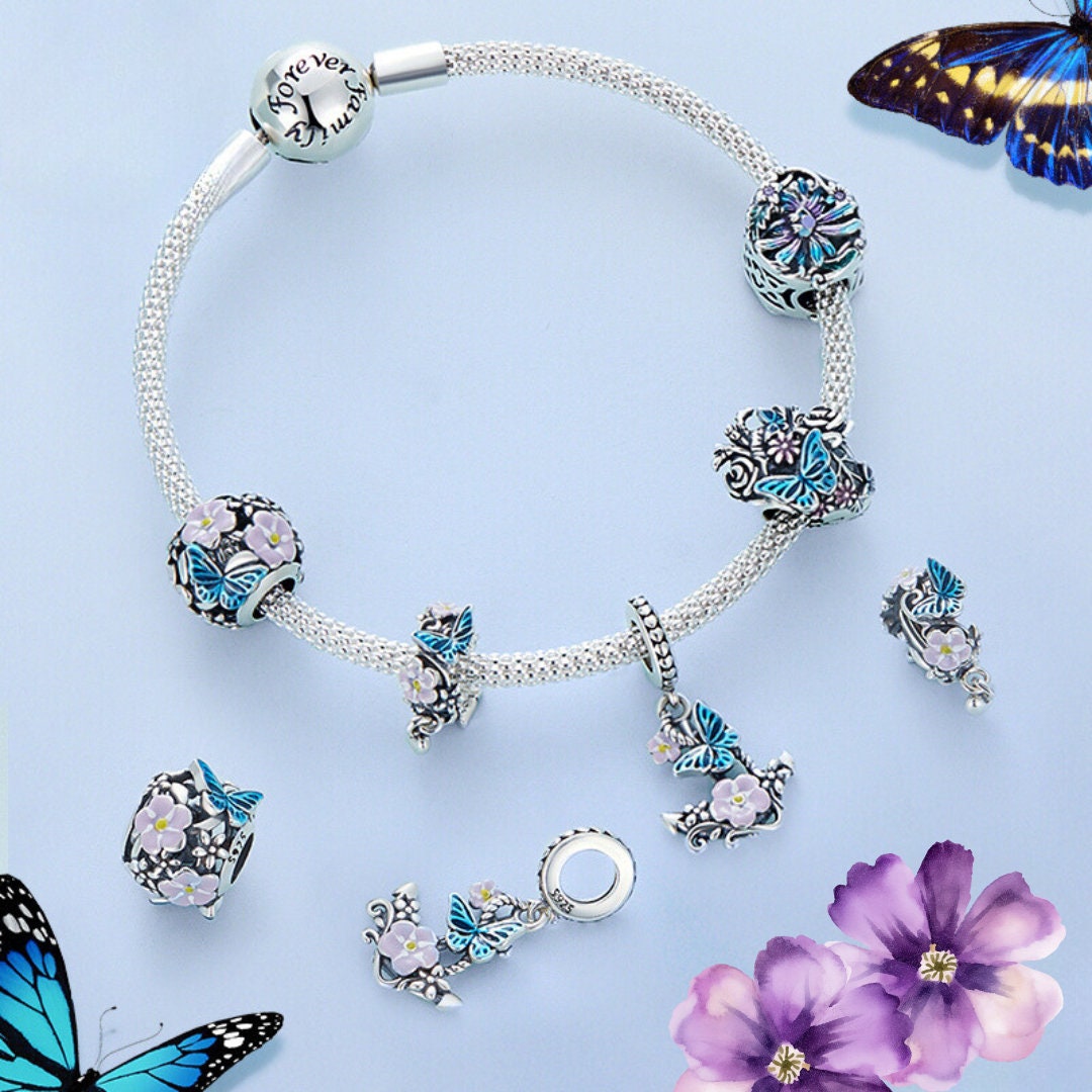 BRACCIALE FARFALLA E ZIRCONI IN ARGENTO 925 | Ledune