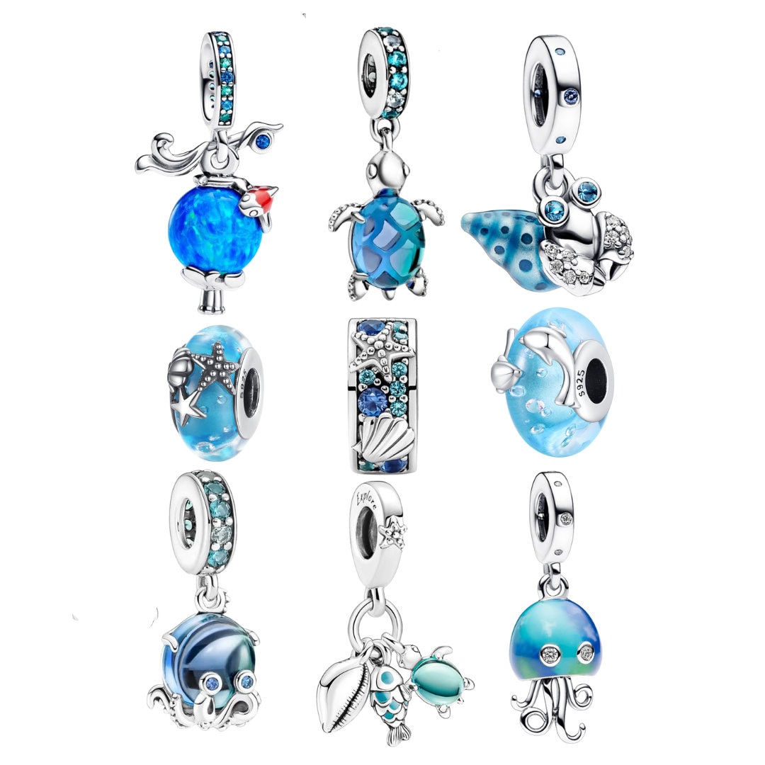 Silver Sea Life Charms fits Pandora Bracelet 925 Sterling Silver Charm Jewellery gift for her BUY 3 GET 65% OFF