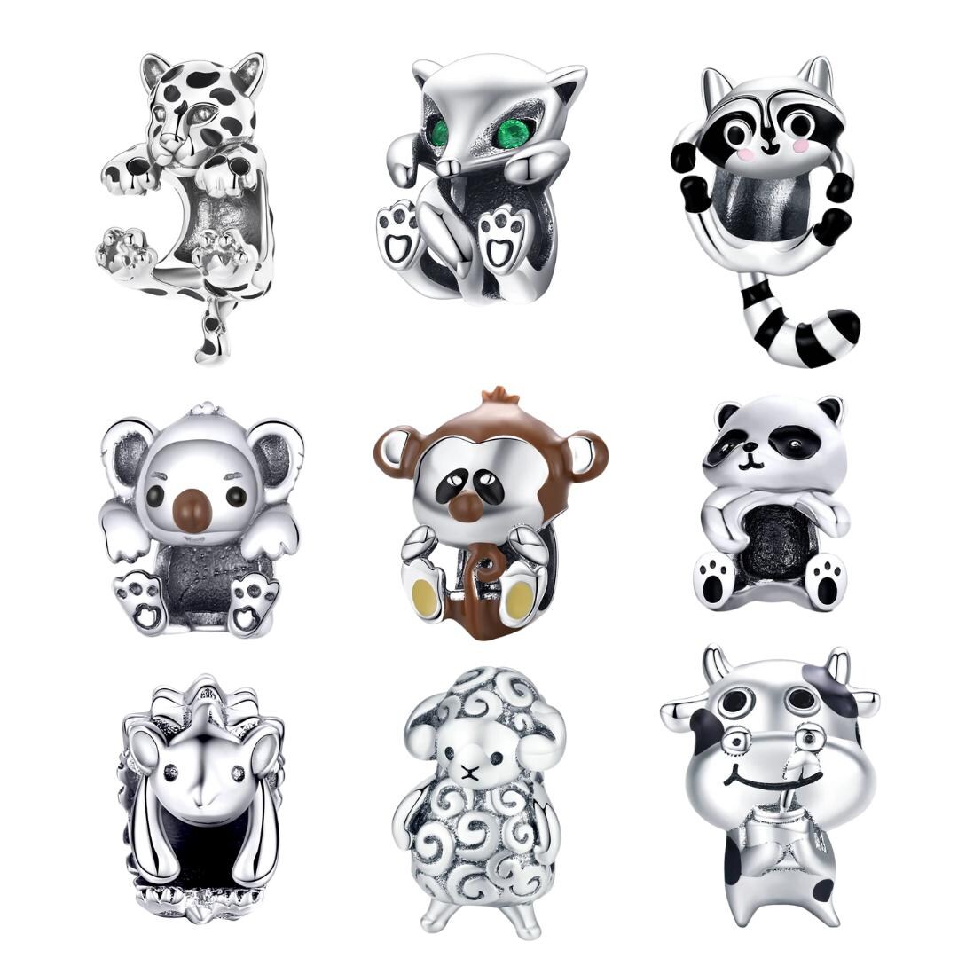 Charm Annmors Animaux 925 Argent Sterling - Pendentif Animal Mignon Pour Bracelet Ou Collier, Idéal Cadeau Saint Valentin Femme