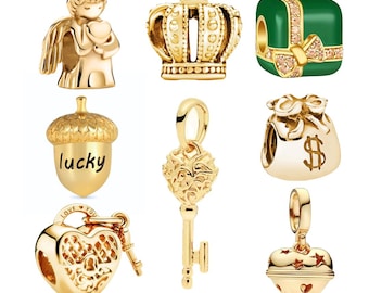 Gold Plated Cubic Zirconia Charms fits Pandora Bracelet BUY 3 GET 65% OFF