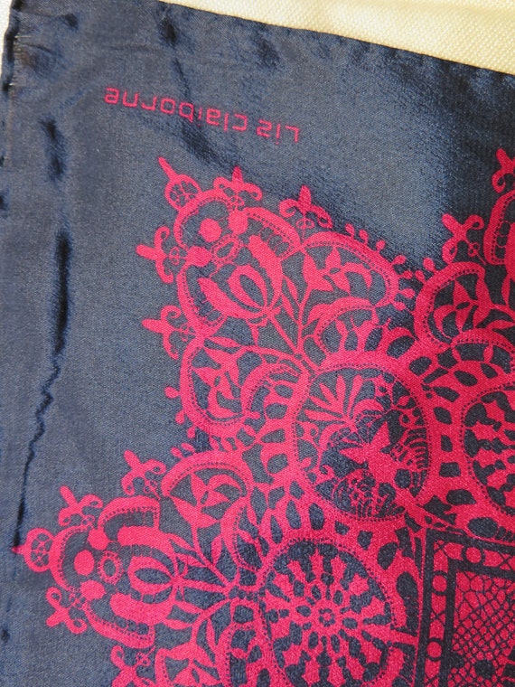 Lovely Liz Claiborne Black Lace Red Rose XOXO Bor… - image 4