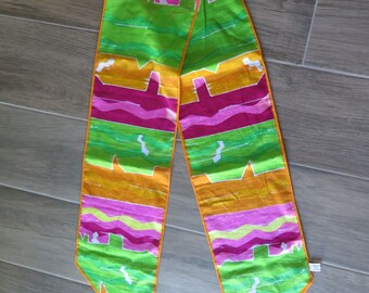 Vintage Oscar De La Renta Algodón SCARF Rectángulo Rectángulo