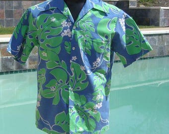 Vintage 70's MALIA Wild Hawaiian Cotton Shirt L