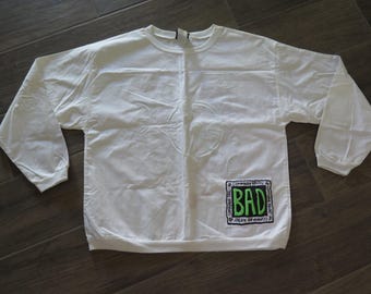 NOS Vintage 80s BAD COMMAND White Long Sleeve Tshirt All Cotton Large