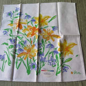 NWT Vintage Vera Neumann Cotton Floral Napkin Lilies