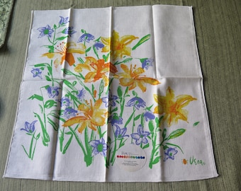 NWT Vintage Vera Neumann Cotton Floral Napkin Lilies