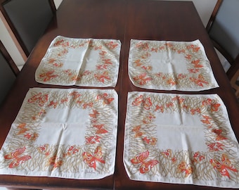 Set of 4 Vintage EMILIO PUCCI Butterfly Cotton Napkins