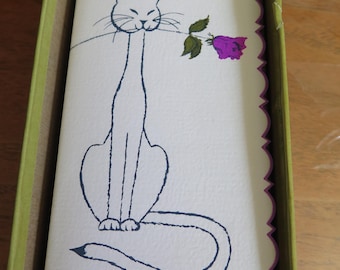 Juego de 14 tarjetas de notas de gatitos con sobres festoneados y con borde de 3 x 6 pulgadas Kitty Chat