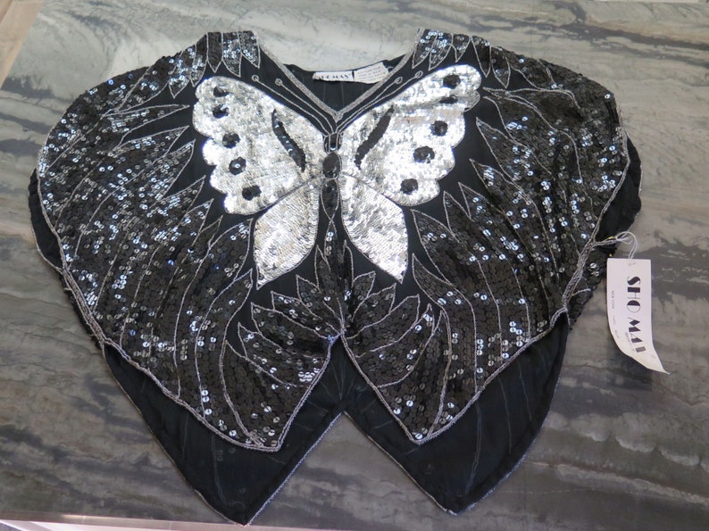 NWT Vintage 80s Sho Max Beaded Sequin SILK BUTTERFLY Top One - Etsy